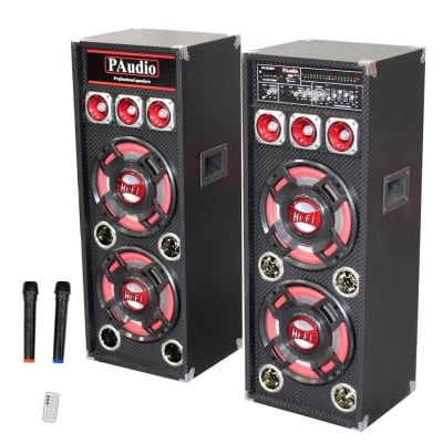 АКТИВНИ ТОНКОЛОНИ PA-2210BT2W FM MP3 БЛУТУУТ 2 МИКРОФОНА