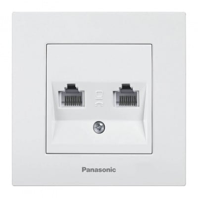 РОЗЕТКА LAN RJ45 ДВОЙНА PANASONIC БЯЛА