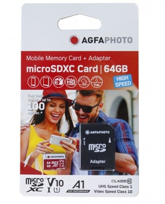 SD КАРТА MICRO 64GB С АДАПТОР КЛАС 10 AGFA PHOTO