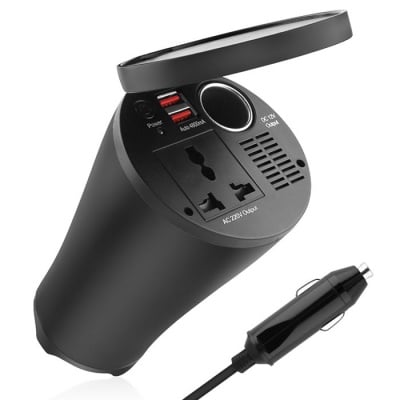 ТРАНСФЕРТЕР 12V 150W 2 USB 4.8A ЗАПАЛКА 10А