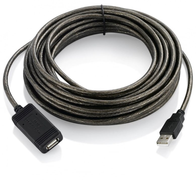 USB Удължител Активен, усилва сигнала, USB A мъжки - USB A женски