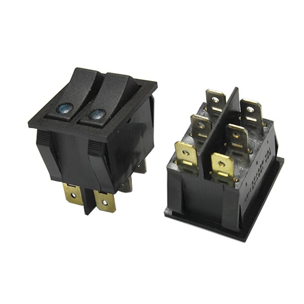 Ключ светещ 2 позиции двоен цял син MK3911CN/BL