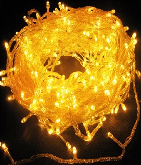 Коледни лампички тип гирлянд, жълти, christmas lights