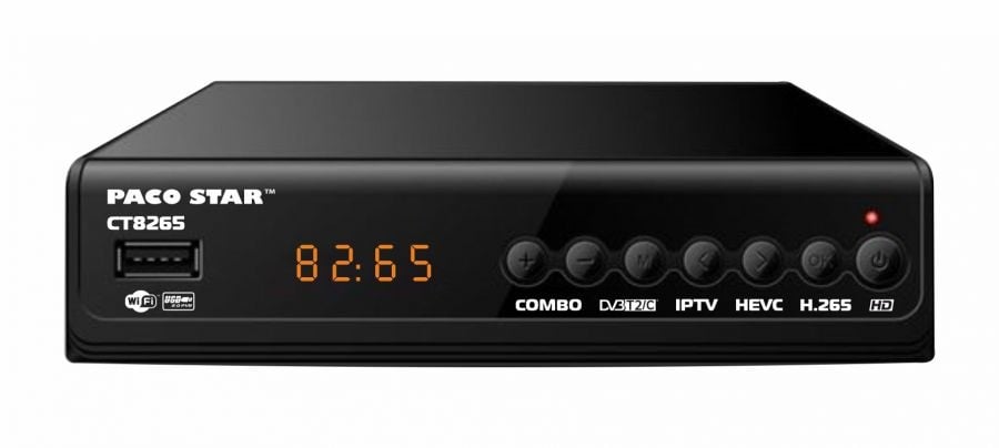 CT8265 комбиниран HD HEVC DVB-C, DVB-T/T2 приемник с iptv