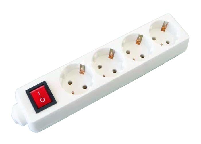 РАЗКЛОНИТЕЛ 220V 4 С КЛЮЧ БЕЗ КАБЕЛ