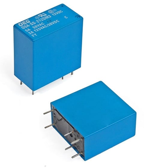 Реле 12V 5A DPST-2NO