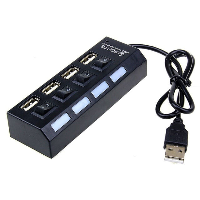 USB HUB 4 порта и копчета за включване и изключване