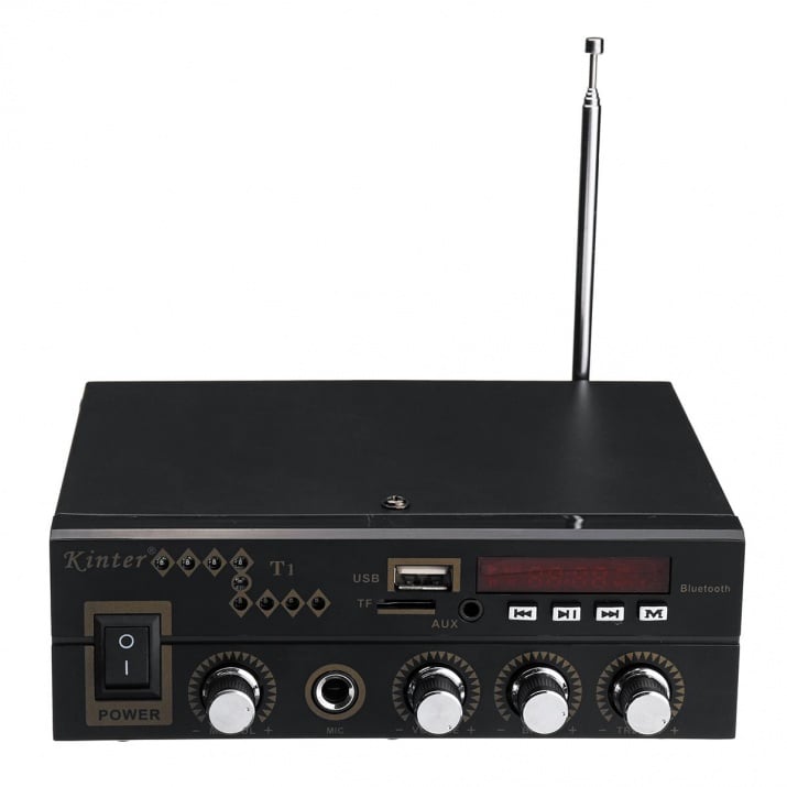 Усилвател Kinter T1 с Bluetooth / USB / TF / FM / AUX