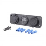 Захранващ панел, волтметър, зарядно 12V/20A, 5V/2.1A 2USB
