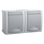 Двоен контакт шуко за външен монтаж PANASONIC WPTC4800-2GR