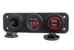 Захранващ панел, волтметър, зарядно 12V/20A, 5V/2.1A 2USB